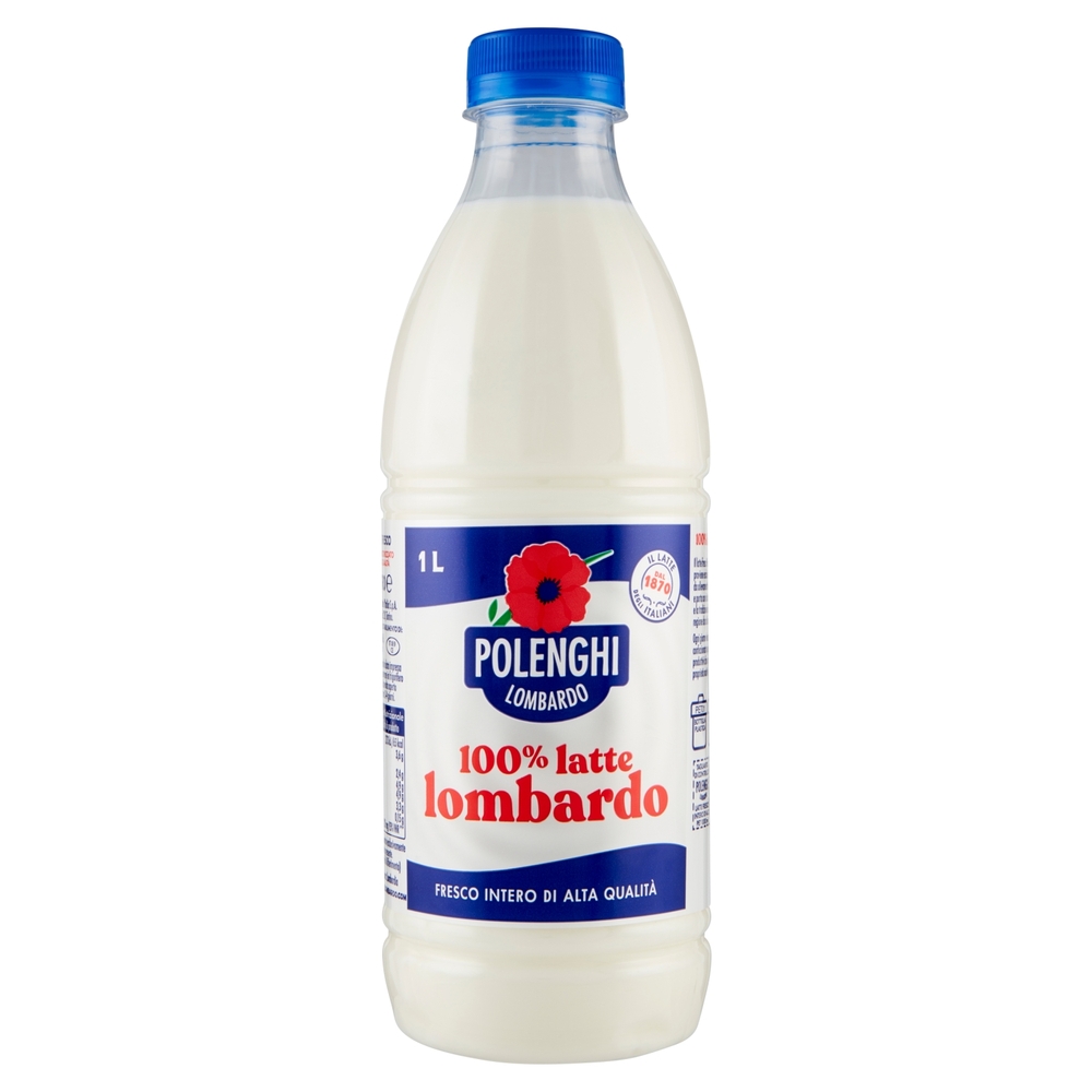 Polenghi Lombardo 100% latte lombardo Fresco Intero di Alta Qualità 1 Litro